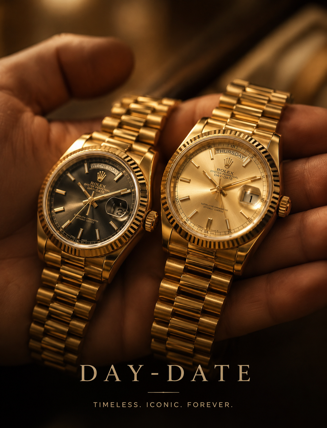 Rolex Day-Date pair in yellow gold